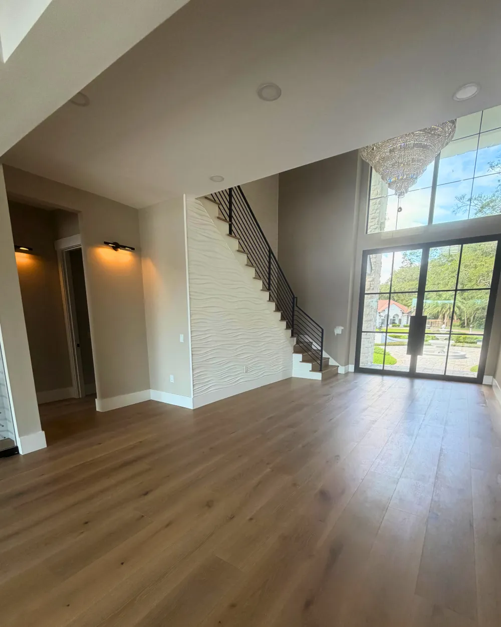 Construction cleanup Jacksonville – staircase and entryway after cleaning